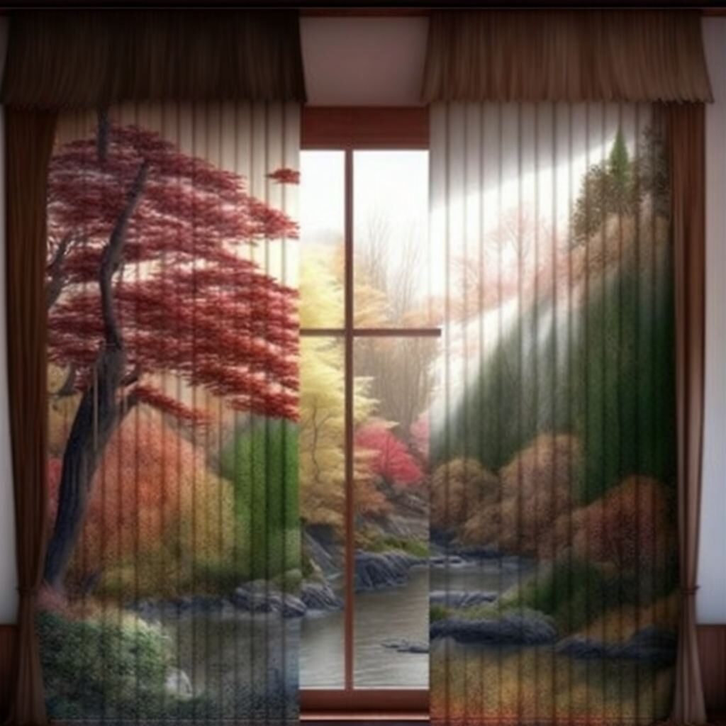 Японский шторы по бокам от окна